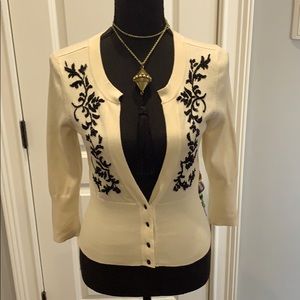 WHITE HOUSE BLACK MARKET BEADED CARDIGAN!
